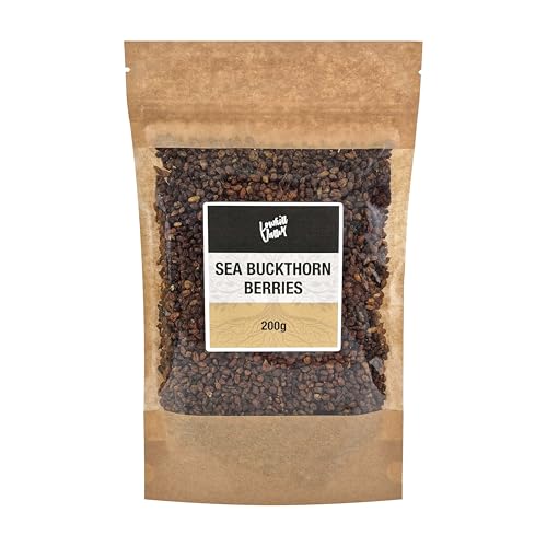 Lowhill Valley - Lowhill Valley Sea Buckthorn Berries – Whole Berries 100% Pure Hippophae Rhamnoides for Herbal Tea, Non-GMO, Natural, Hand-Packed – Embrace the Power of Nature – 200g