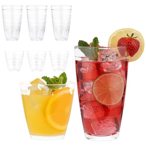 Ravenhead Essentials Swirl Tumbler Glasses Set of 8 - Tall Hiball...