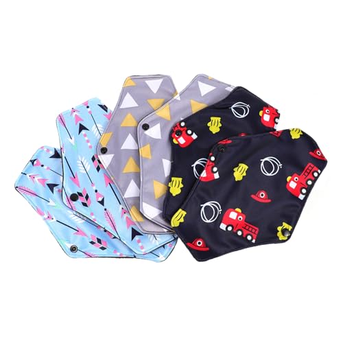 OUNONA 6 piezas Menstruales Reutilizables Bambú Toallas Sanitarias Lavables para Mujer Higiénicos Cómodos y Ecológicos para Uso Diario Color Aleatorio Color Aleatorio
