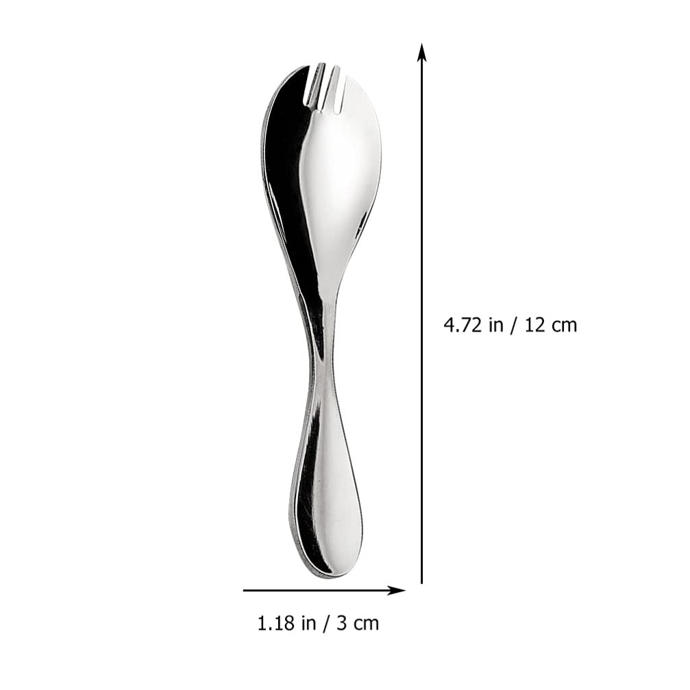 3Pcs Stainless Steel Sporks Mini Fork Tasting Spoons Ice Cream Scoop Flatware for Lunch Picnics