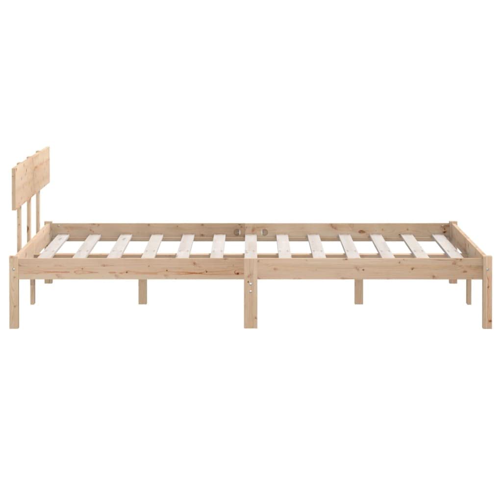 Marco de cama sin colchón de madera maciza (160 x 200 cm, cama de plataforma con soporte de listones de montaje fácil para dormitorio, adultos -C