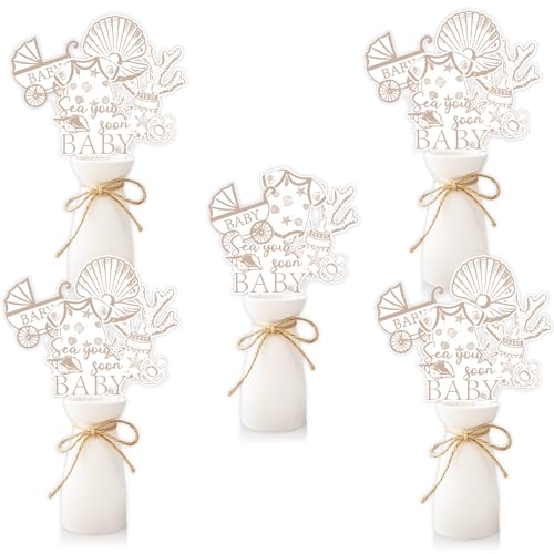 Decoración de mesa baby shower Cheereveal 24 centros de mesa océano mar blanco