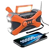 Best Emergency Radio For Hiking Available in 2024 | Vanessa Davison 10000mAh Emergency Radio, Solar Hand Crank Radio, Portable AM/FM/NOAA Weather Radio with Cell Phone Charger, LED Flashlight, Reading Lamp, SOS Alarm, Survival Radio for Home Outdoors Emergency