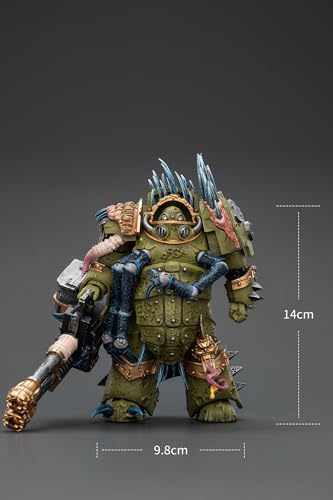 Image of JOYTOY Warhammer 40,000 1 /18 Action Figure Death Guard Blightlord Terminator 1 with Reaper Autocannon and Bubotic Blades Collection Model