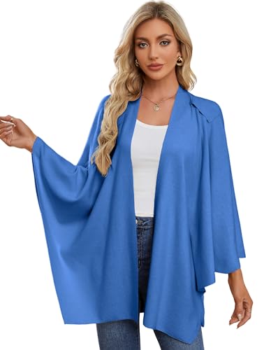 Image of PULI Womens Cross Front Poncho Shawl Wrap Elegant Wedding Formal Gift