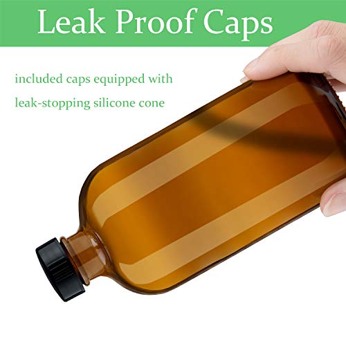 Amber Glass Spray Bottles 16 oz Pump Bottle (2 Pack) Refillable Cosmetic Containers Brown Mist & Stream Mister for Essential Oil Products Shampoo Soap Cleaning Bottles Or Aromatherapy Sprayer Plant3