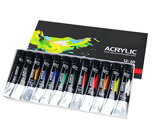 7 Artists Künstlerbedarf Acrylfarben Set Groß 12x20ml - Premium Acryl Farben Set Für Malerei | Auf Wasserbasis Und Nicht Giftiges Acryl Malset Erwachsene & Kinder Für Malen, Wasserfest und Lichtecht Cover