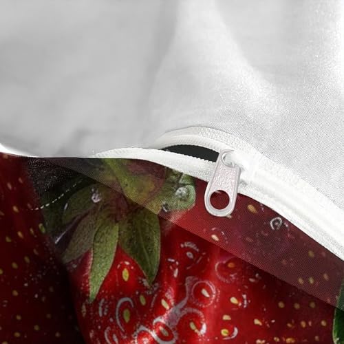 Housse de couette 140x200 fraises lit simple microfibre respirante - 8