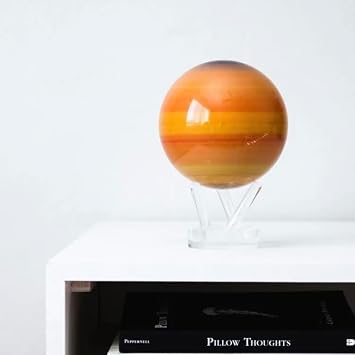 MOVA Self Rotating Globe, Saturn Classic (4.5) | solar powered rotating globe, no batteries or cords, gift for astronomy lovers, premium kinetic display, space desk decor