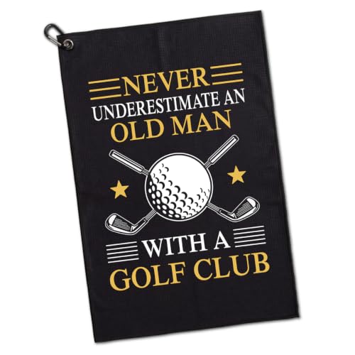 GEYGIE Never Underestimate an Old Man with A Golf Club Printed Golf Towel