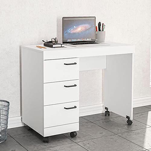 Escrivaninha Osaka 3 Gavetas Branco Politorno