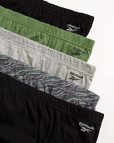 Reebok Men's Underwear - Low Rise Briefs With Contour Pouch (5 Pack), Size Large, Green/Black/Grey #TOP2
