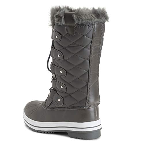 Image of POLAR Womens Snow Boot Nylon Tall Winter Fur Lined Snow Warm Waterproof Rain Boot