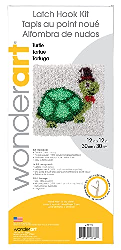 Image of Wonderart Turtle Latch Hook Kit, 12 inch X 12 inch