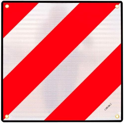 Placa V20 Homologada de Aluminio para Portabicicletas – Señal Reflectante Oficial V20, Universal para Camper, Autocaravana, SUV y 4x4, Alta Visibilidad Roja y Blanca