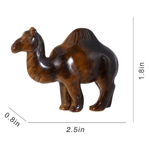 Estatua de camello en cristal natural de 2 pulgadas miniatura 3