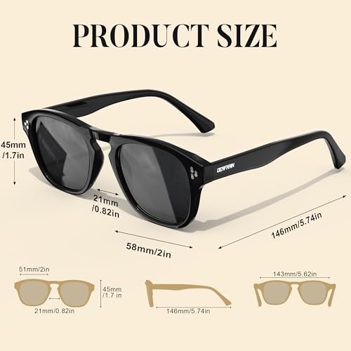 Polarized Sunglasses for Men Women Classic Trendy Retro Acetate Frame Driving Sun Glasses UV400 Protection Round Shades2
