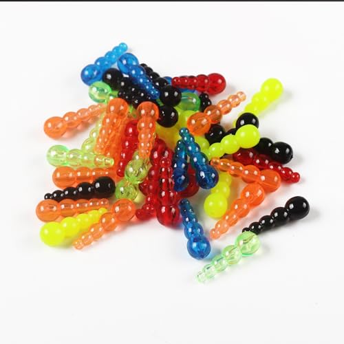60 piezas de cuentas bloqueadoras en 6 colores para pesca miniatura 5