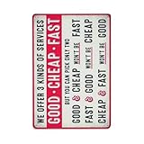 Service Three Principles - Placa de aluminio retro para casa, bar, garaje y granja (30 x 20 cm)