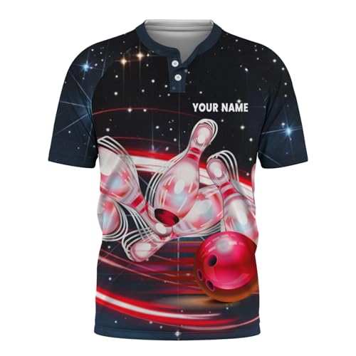 Lonhooker Custom Bowling Shirts Personalized Team Bowling Jerseys Printed Name Polo Shirts for Men Women