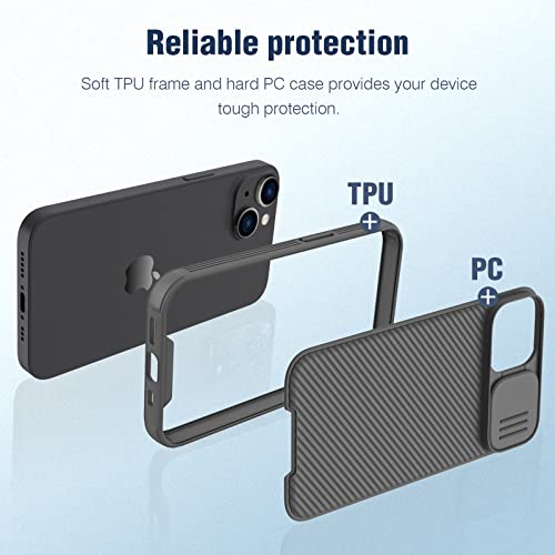 Image of Nillkin for iPhone 14 Plus Case, Slide Camera Cover Case for iPhone 14 Plus Lens Protection[Anti-Scratch Hard PC and TPU] Slim Shockproof Case Protective Phone Case for iPhone 14 Plus 6.7'' Black