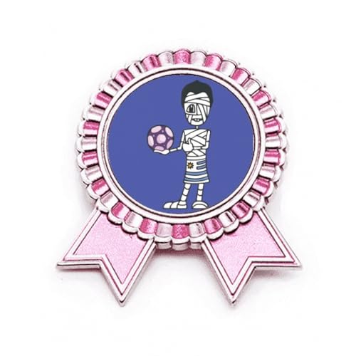 Broche joueur de football uruguayen rose en métal taille M