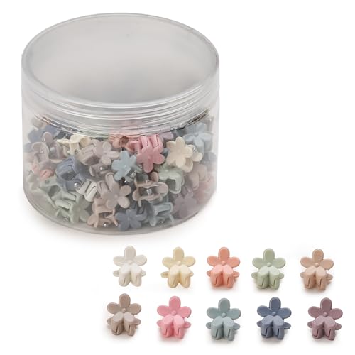 Mini Flower Hair Clips 100Pcs Small Hair Clips Mini Claw Clips Cute Tiny Jaw Clips Hair Pins Barrettes Colorful Hair Accessories for Women Baby Girls Kids Teens