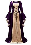 Zhitunemi Renaissance Dress Medieval Costume Women Halloween Costumes Midevil Faire Gothic Gown Purp