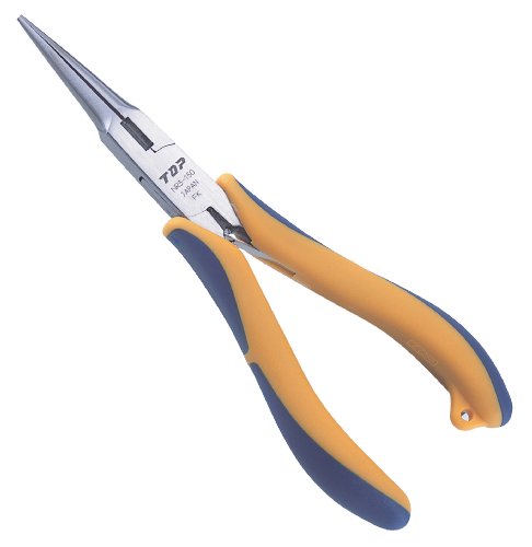 トップ (TOP) 先細 ラジオペンチ 三枚合せ ギザ無 先端厚2.5㎜ バネ調整可能 全長152㎜ NR3-150