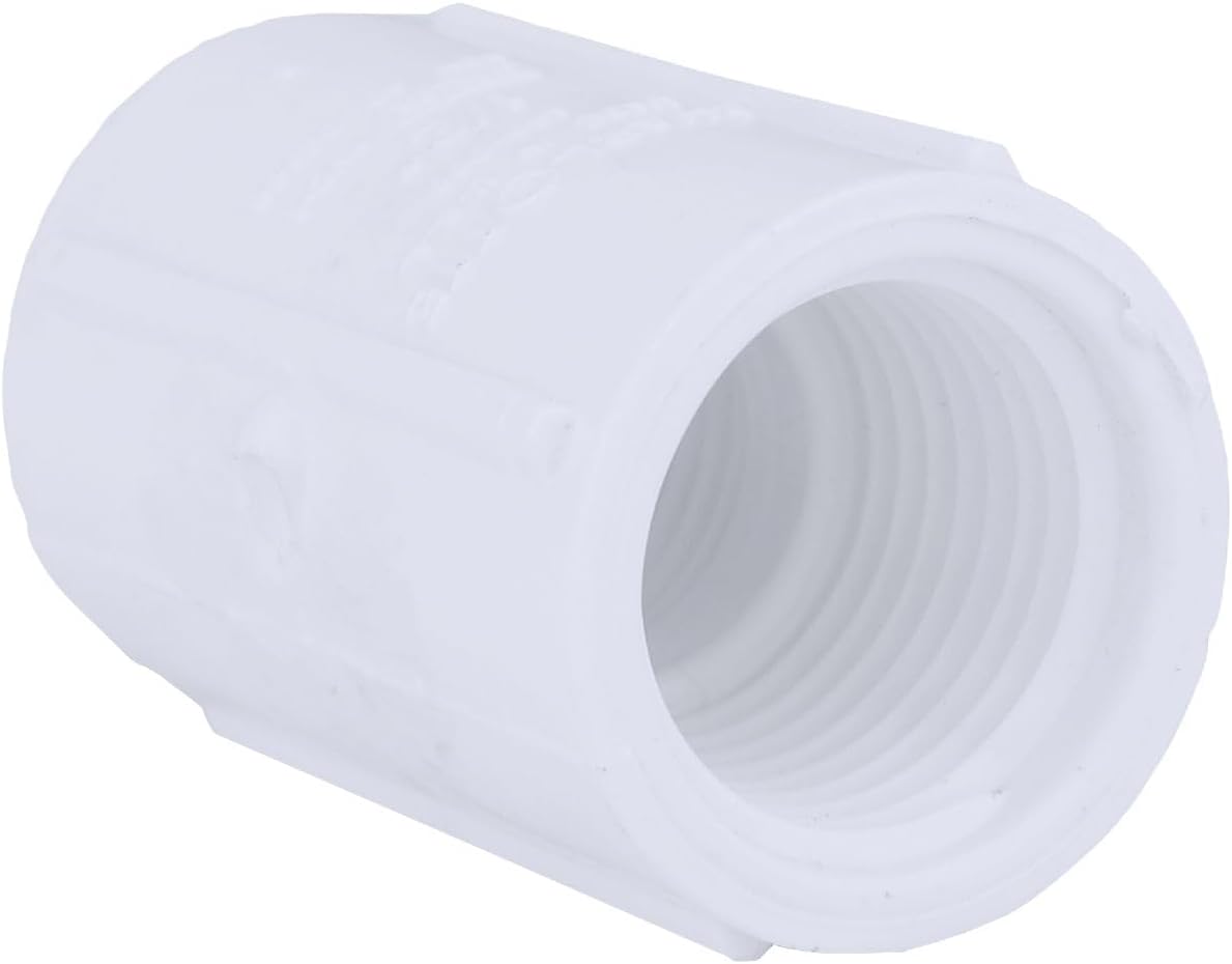 Charlotte Pipe & Found PVC 02102 0500 PVC Schedule 40 Coupling White 1/2" X 1/2" (Pack of 50)