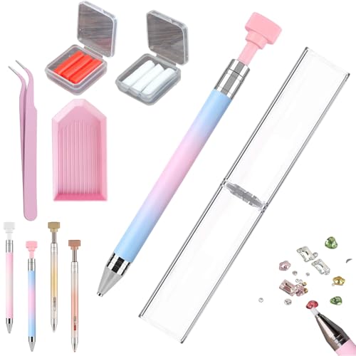 Pastimeamuse Automatic Refillable Wax Pen, New Upgrade Automatic Refillable Wax Pen, Diamond Art Refillables Waxs Pens with Waxs for DIY Craft & Dot Art Projects (blue)