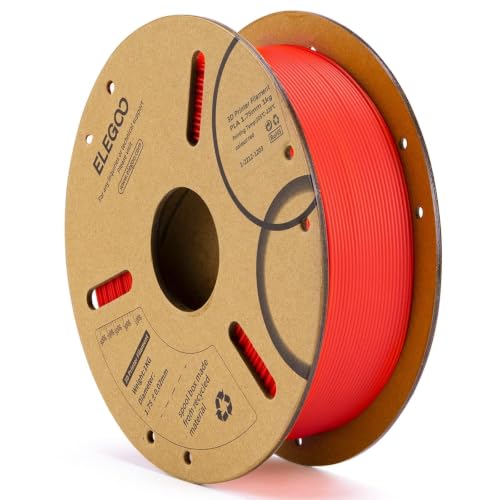 Image of ELEGOO PLA Filament 1.75mm Red 1KG - 3D Printer Dimensional Accuracy + /- 0.02mm, 1kg Cardboard Spool (2.2lbs) Fits Most FDM 3D Printers