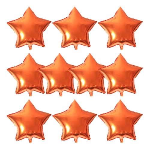 Image of MEETINGU Orange 18 Inch Foil Mylar Star Balloons 10PCS Party Decorations