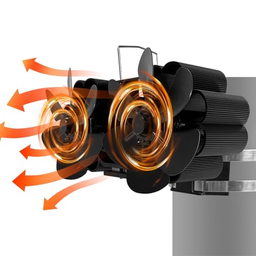 Ventilador de estufa alimentado por calor, ventilador de estufa de pellets montado en la pared, ventilador de estufa de leña de bajo ruido, ventilador térmico para estufas de leña
