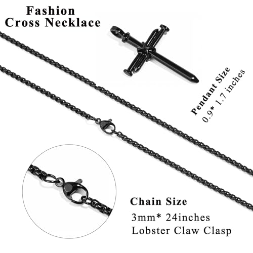 Cross Necklace for Men Boys Birthday Valentine's Day Christmas Christian Baptism Gifts4