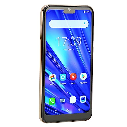 ギフト用IP14 Proスマートフォン、Android10.1 32GBロック解除携帯電話、AI顔認識、デュアルカードデュアルスタンバイ、5MPおよび8MPカメラ、3500mAhロングスタンバイ、小型バックアップ電話 (金)