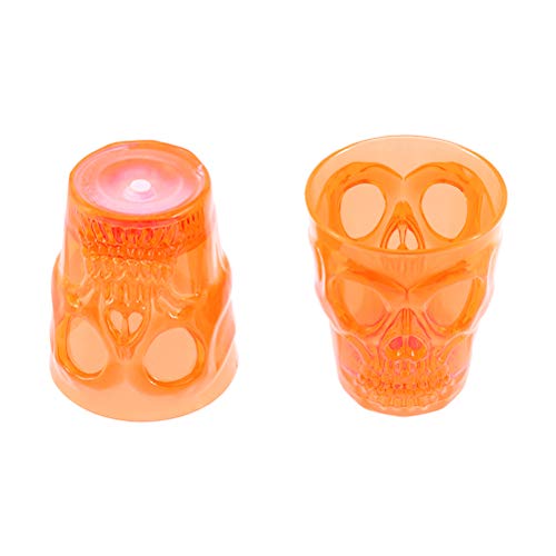 DOITOOL 4 peças de copos de caveira de Halloween com copos de bebida luminosos e divertidos para fes