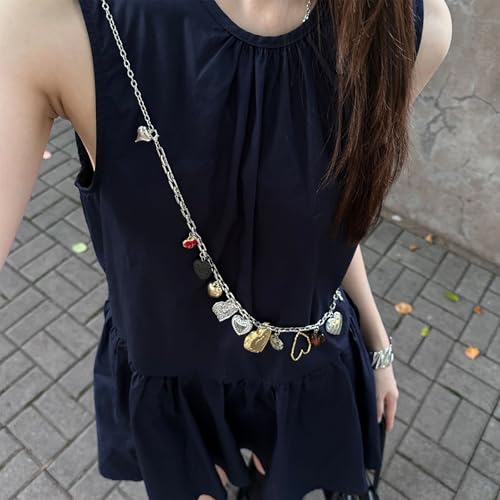 2000s Cool Waist Chain Adjustable Length Heart Pendant Design for Teens Unisex Accessories Casual and Party Wear Jewelry4