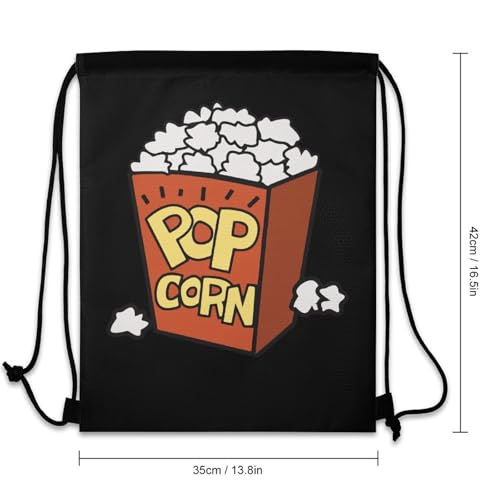 Popcorn Drawstring Backpack Durable Sport Gym Bags Daypack for Men Women 35 * 42cm3