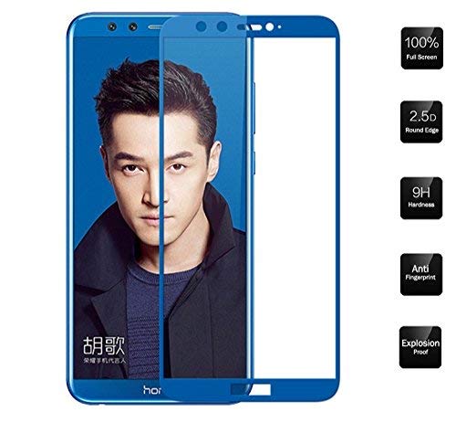 Image of Screen Protector for Huawei Honor 9 Lite (Blue) Tempered Glass Edge-to-Edge 6D Screen Guard With Installation Kit