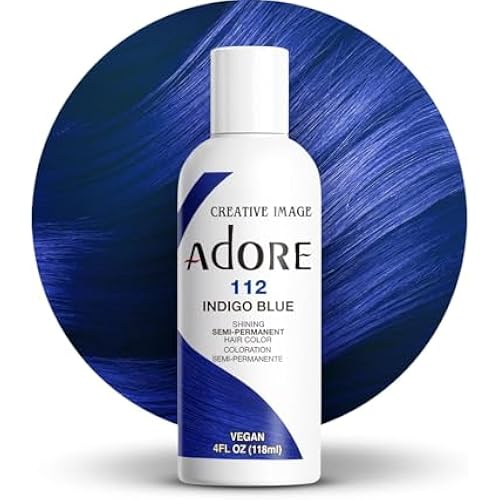 Adore Semi Permanent Hair Color, 112 Indigo Blue, 4 Fl Oz