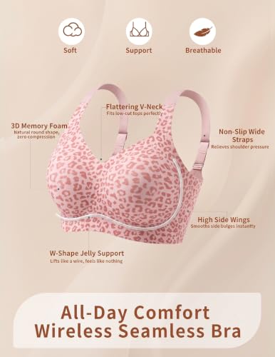 Image of Jelly Push Up Bra for Women Wireless Comfortable Seamless Full Coverage Bra