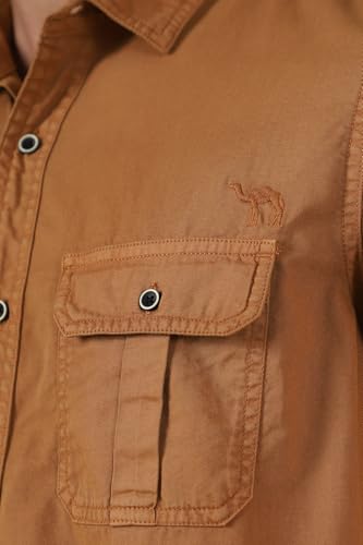Image of FYLTR Men's Full Sleeve Overdyed Solid Shirt - Regular Fit | Full Sleeve | Double Pockets | Travel Shirts for Men | Casual Shirts for Men
