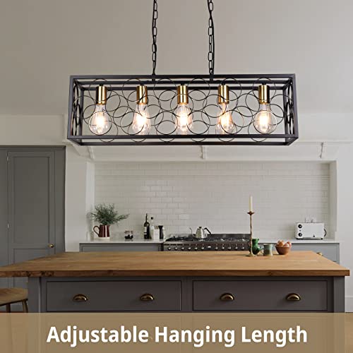 Yuazcyin Black Dining Room Light Fixture Over Table Lighting Fixtures Kitchen Island Pendant Lights For Living Room Bedroom (Bulb Not Included) #TOP5