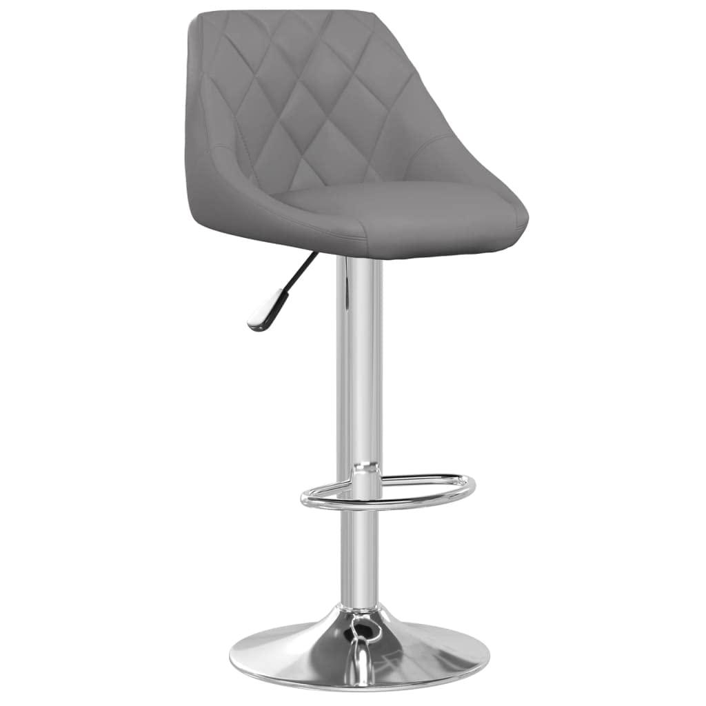 Juego de 2 taburetes de bar de piel sintética, altura regulable, taburete con respaldo y muelle de gas, silla de bar giratoria 360°, para cocina, bar y comedor, 44 x 46 x 82-103 cm