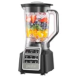 Ganiza Professional Smoothie Blender, Blenders for Smoothies with 1800 Peak Watts & 8 Auto Programs for Frozen Fruits & Ice, 64-oz Large Blender for Shakes and Smoothies (Black)