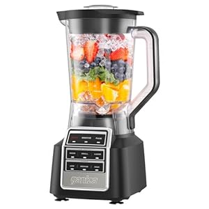 Ganiza Professional Smoothie Blender, Blenders for Smoothies with 1800 Peak Watts & 8 Auto Programs for Frozen Fruits & Ice, 64-oz Large Blender for Shakes and Smoothies (Black)