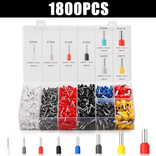 image for Ferrule Crimping Tool Kit - Sopoby Ferrule Crimper Plier (AWG 28-7) wi