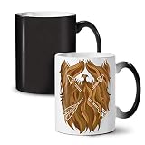 Vieux Barbe Élégant Mode Tasse à couleurs changeantes, Mode Tasse - Grande, poignée facile à saisir, activée par la chaleur, idéal pour les buveurs de café et de thé de Wellcoda