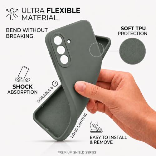 Image of FIRST MART Matte Silicone Back Cover for Samsung Galaxy A27 - Green